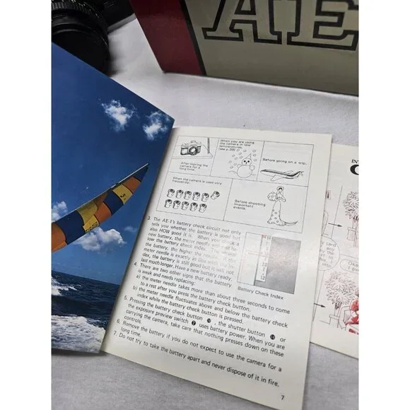 Canon AE-1 35mm Film Camera Canon 50mm Lens- NOT TESTED- With Box- READ - Picture 3 of 16